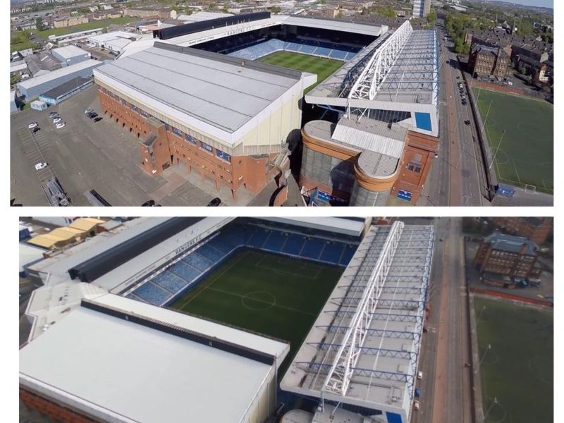 Ibrox Roof Before And After